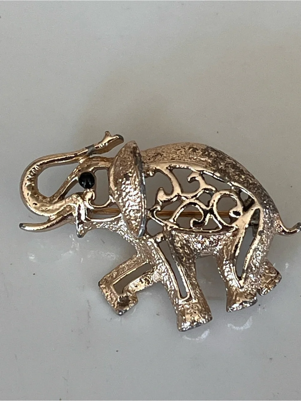 Vintage Gold Elephant Brooch Pin by Sarah Coventry